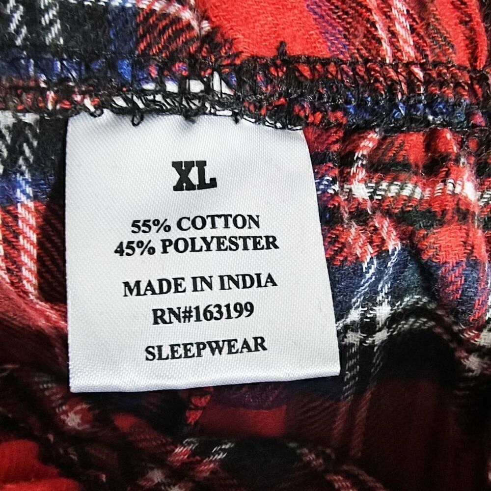 Flannel Lounge Red Plaid Pajama Pants -H - Picture 3 of 4